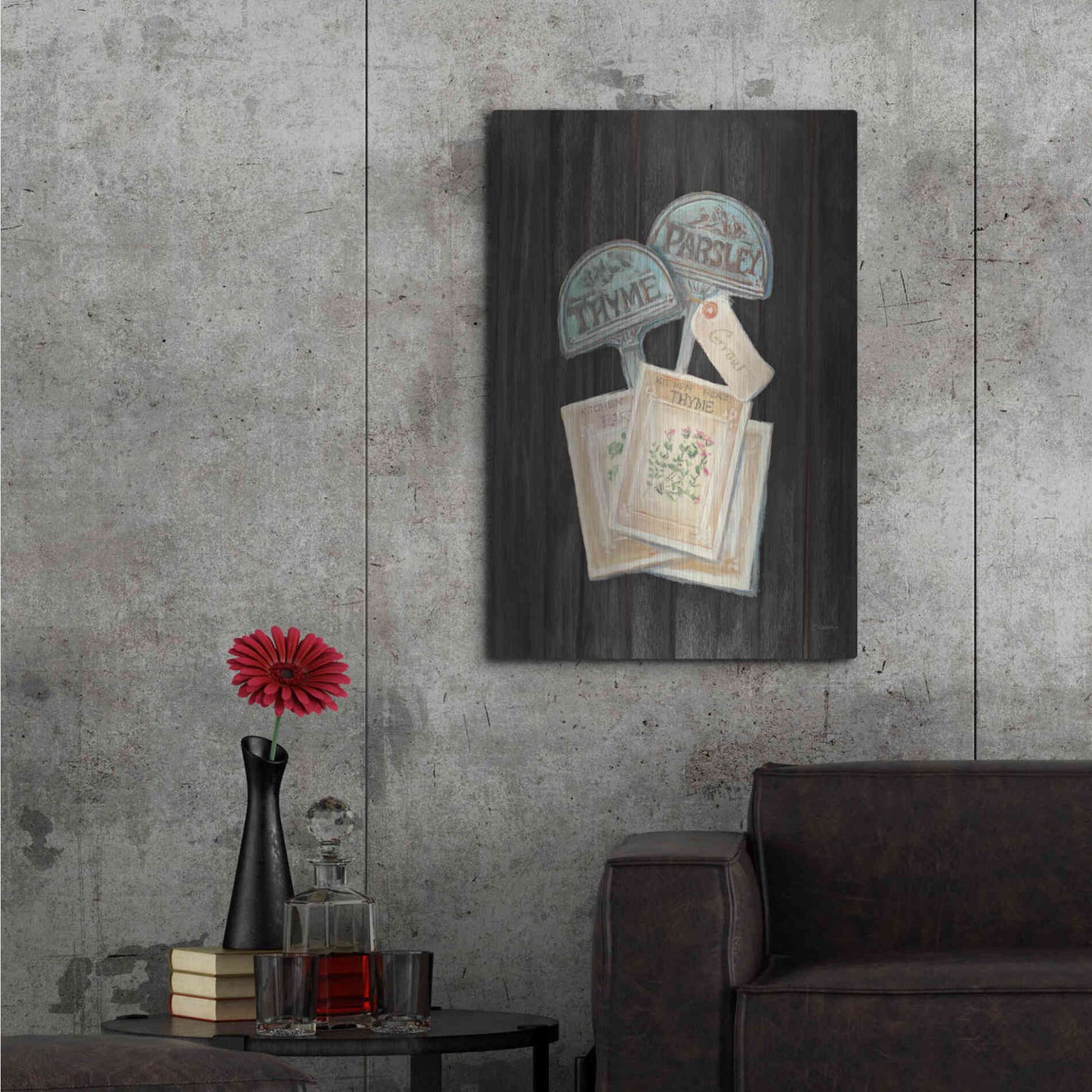 Luxe Metal Art 'Seed Packs Black Wood' by Carol Rowan, Metal Wall Art,24x36