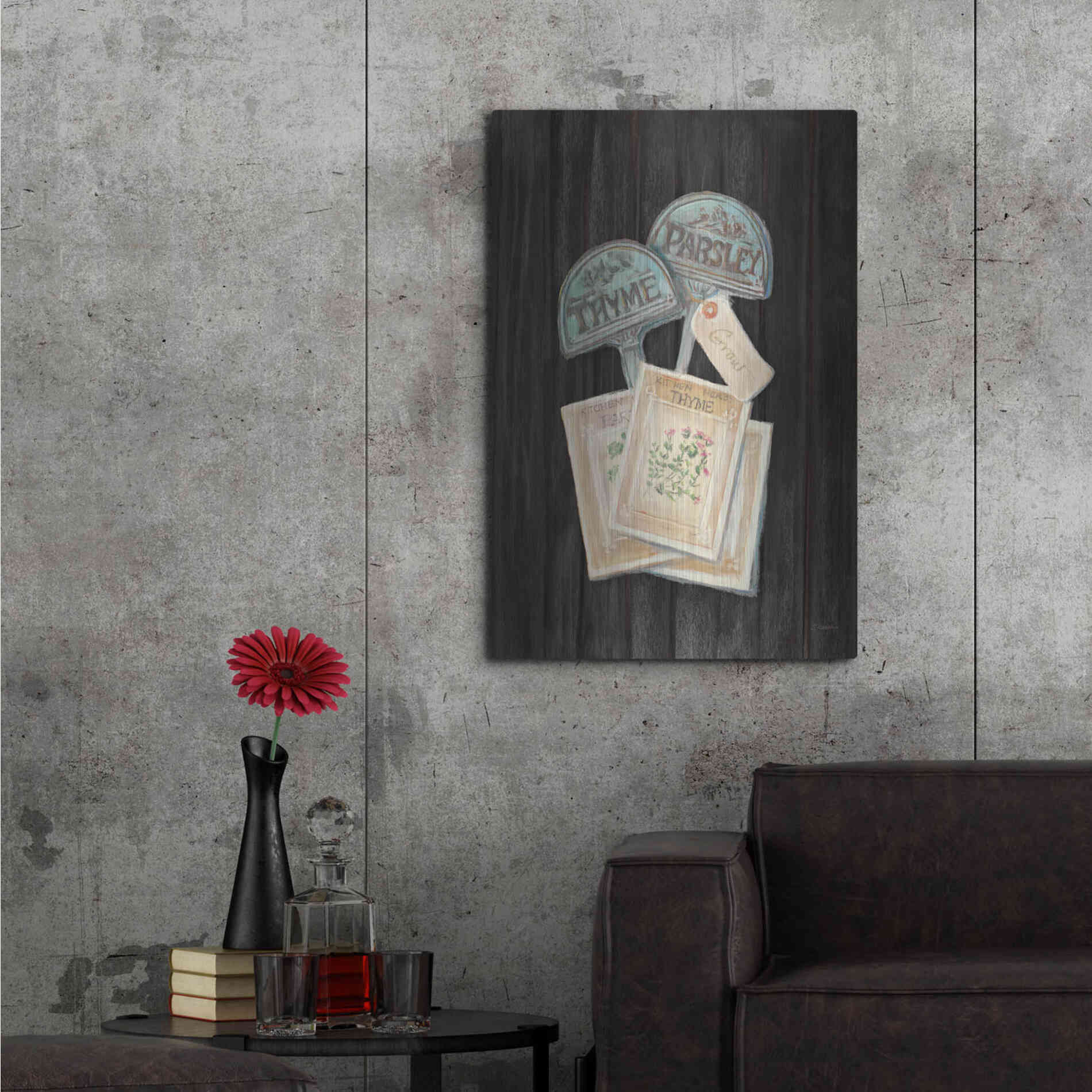 Luxe Metal Art 'Seed Packs Black Wood' by Carol Rowan, Metal Wall Art,24x36