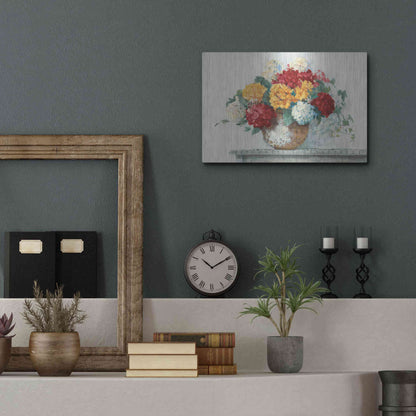 Luxe Metal Art 'Fall Hydrangea Cottage Crop' by Carol Rowan, Metal Wall Art,16x12