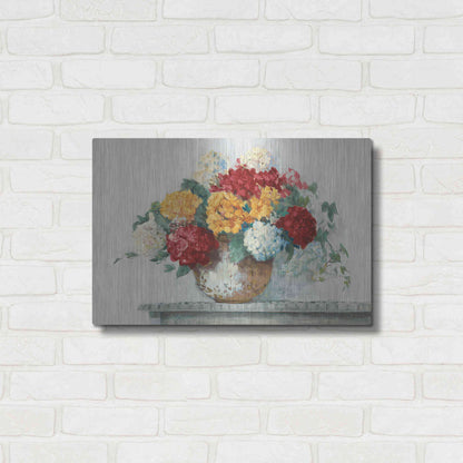 Luxe Metal Art 'Fall Hydrangea Cottage Crop' by Carol Rowan, Metal Wall Art,24x16