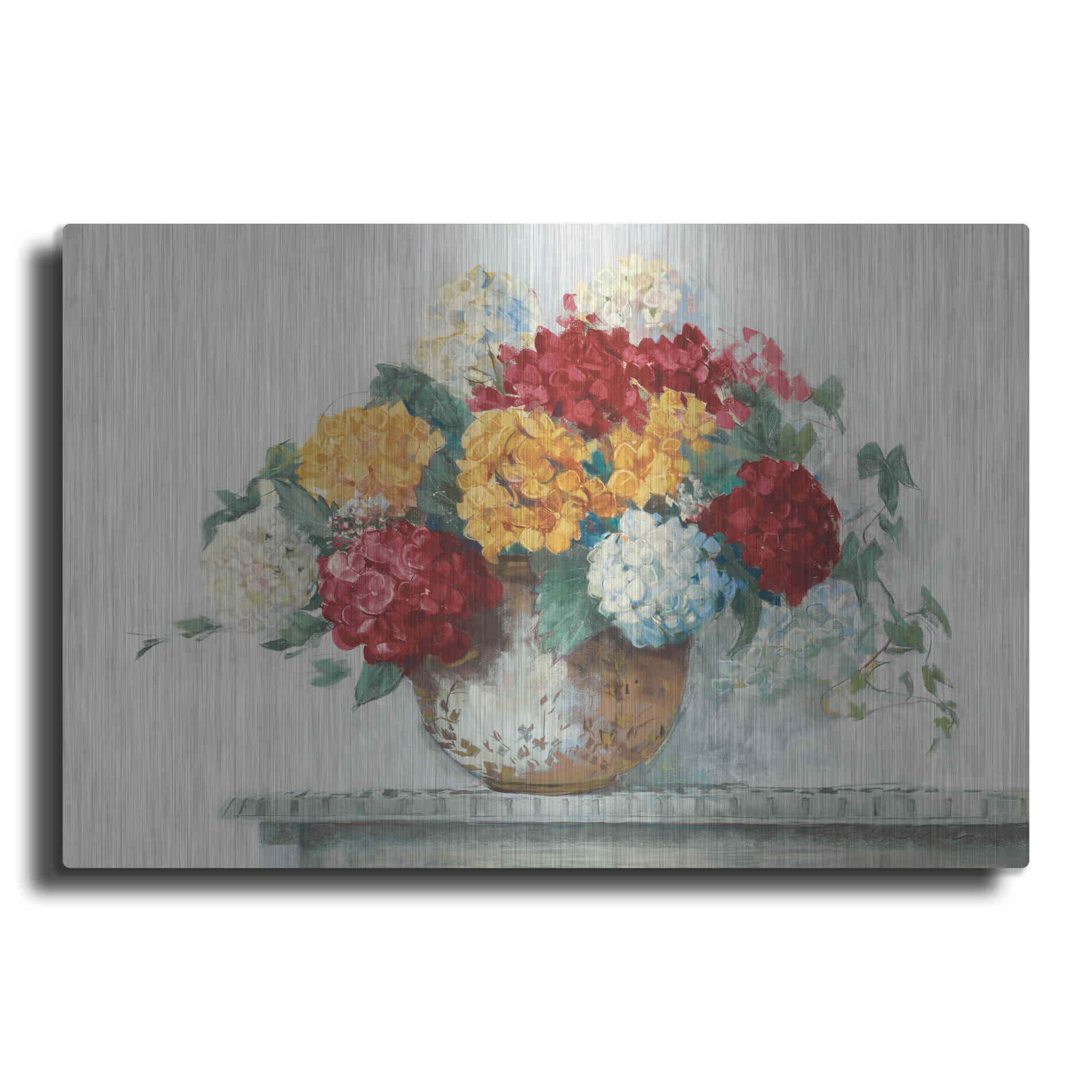 Luxe Metal Art 'Fall Hydrangea Cottage Crop' by Carol Rowan, Metal Wall Art