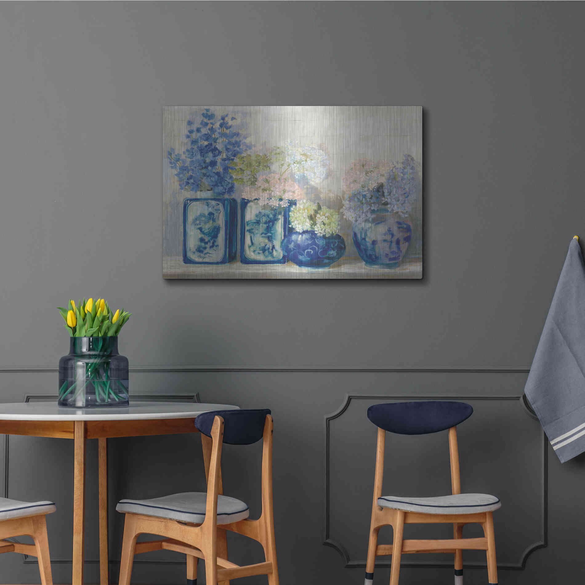 Luxe Metal Art 'Ladys Mantle On Shiplap Coral' by Carol Rowan, Metal Wall Art,36x24