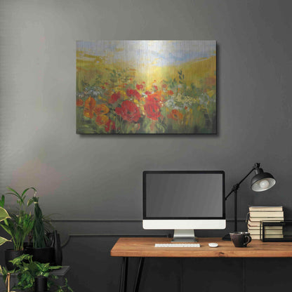 Luxe Metal Art 'Oriental Poppy Field Crop' by Carol Rowan, Metal Wall Art,36x24