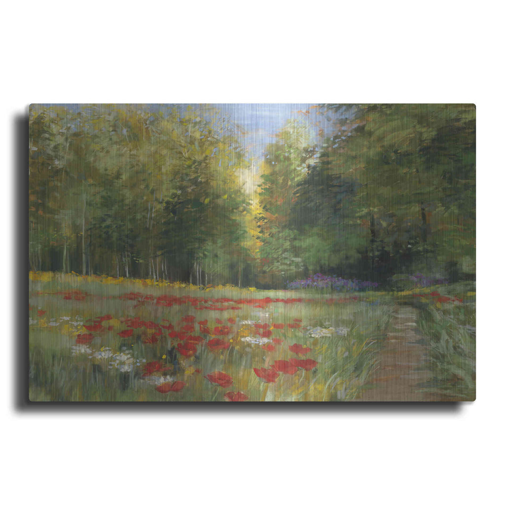 Luxe Metal Art 'Field Of Flowers Crop' by Carol Rowan, Metal Wall Art