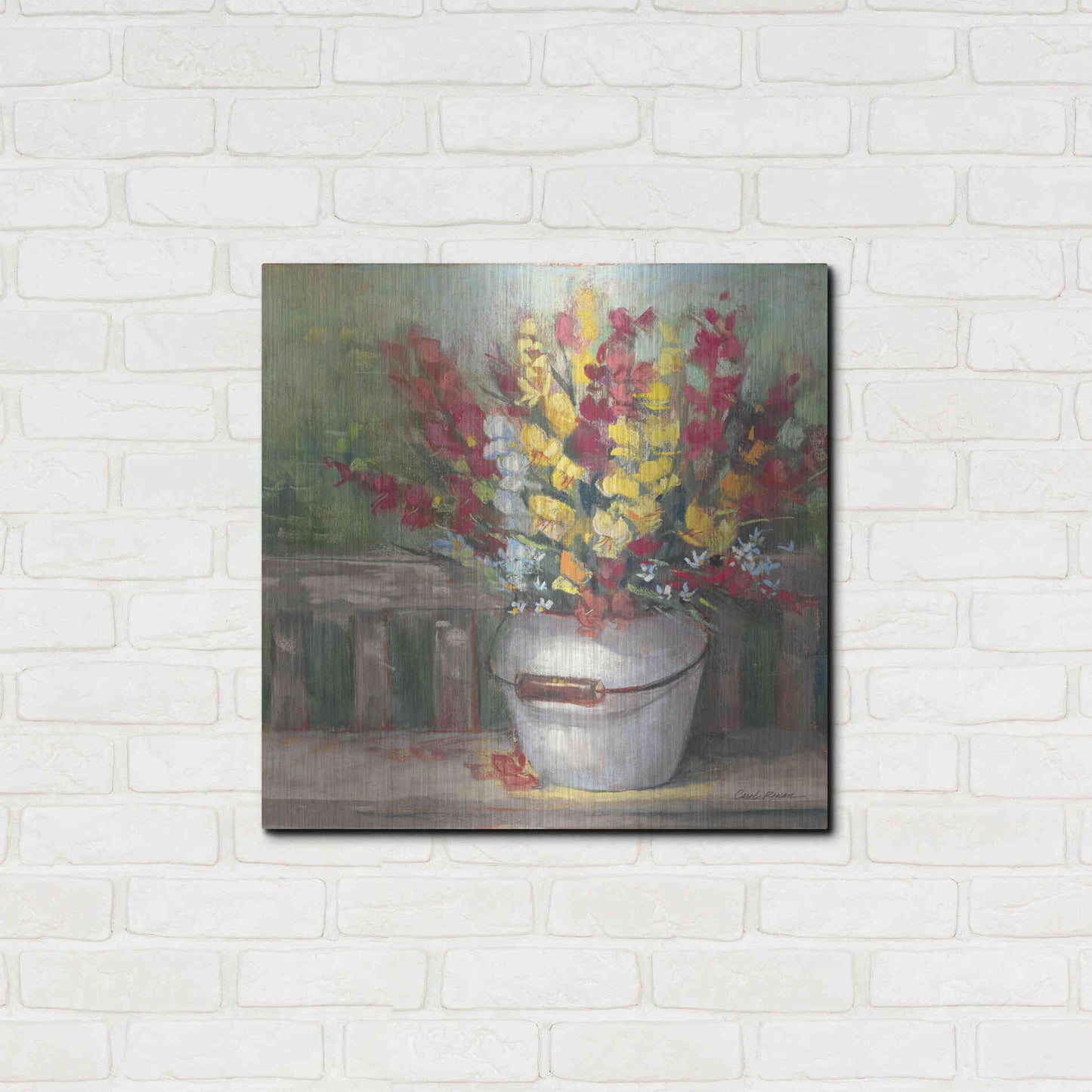 Luxe Metal Art 'Snapdragon Bouquet' by Carol Rowan, Metal Wall Art,24x24