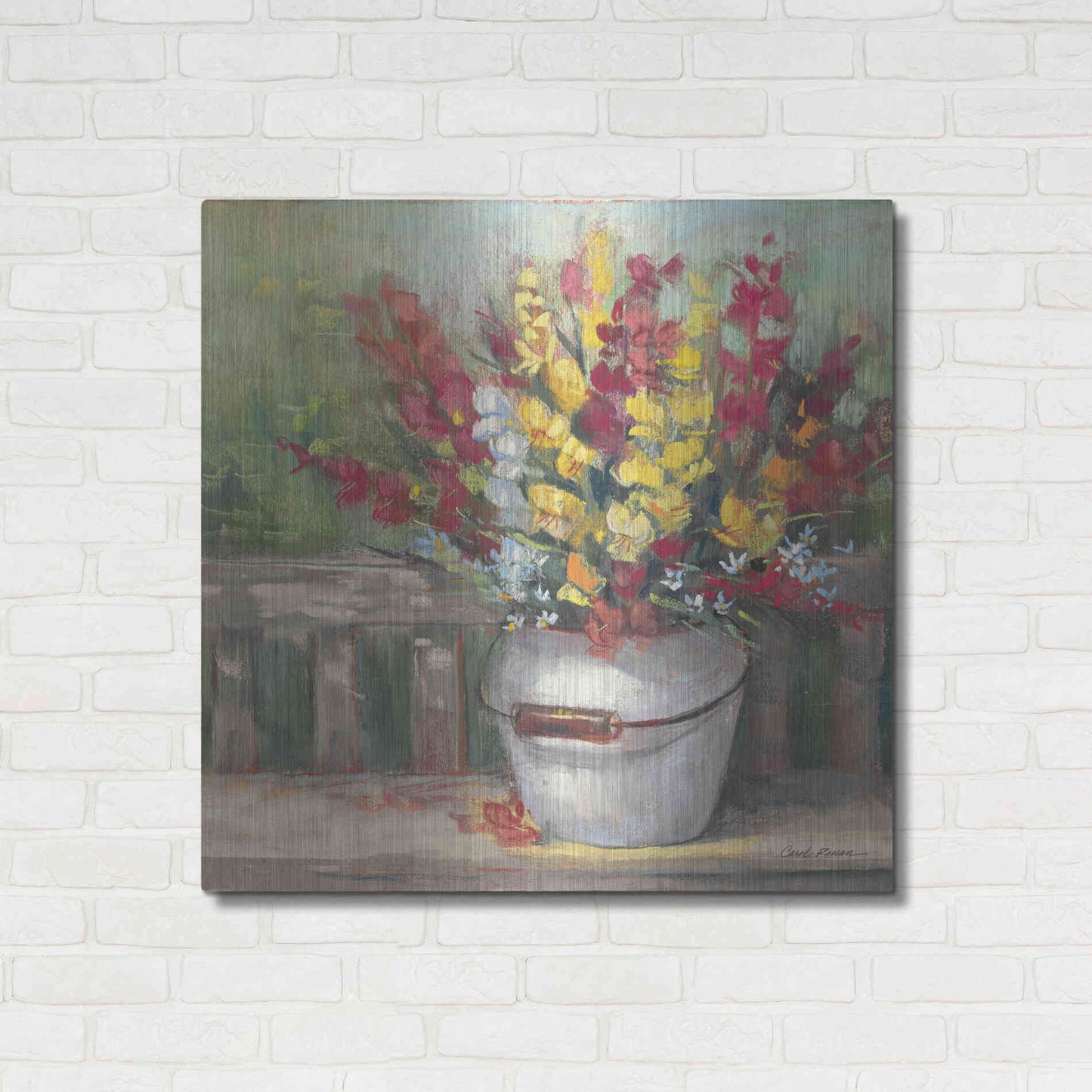 Luxe Metal Art 'Snapdragon Bouquet' by Carol Rowan, Metal Wall Art,36x36