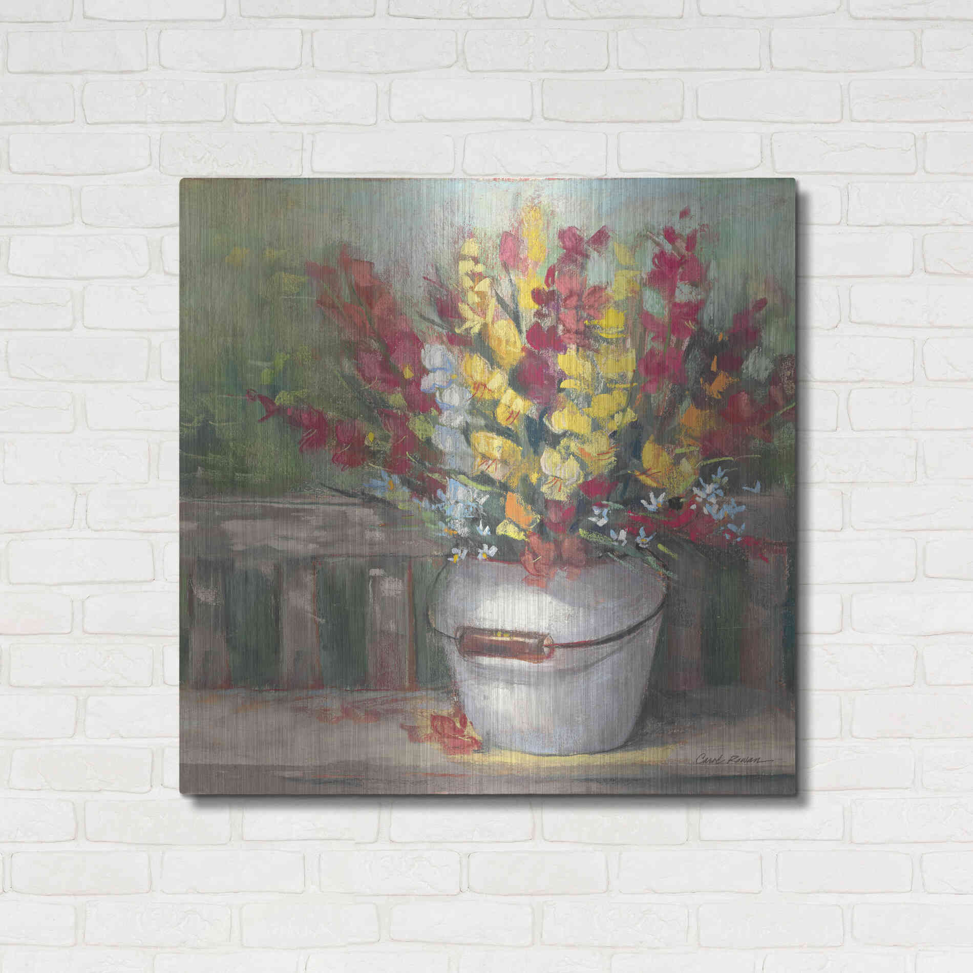 Luxe Metal Art 'Snapdragon Bouquet' by Carol Rowan, Metal Wall Art,36x36