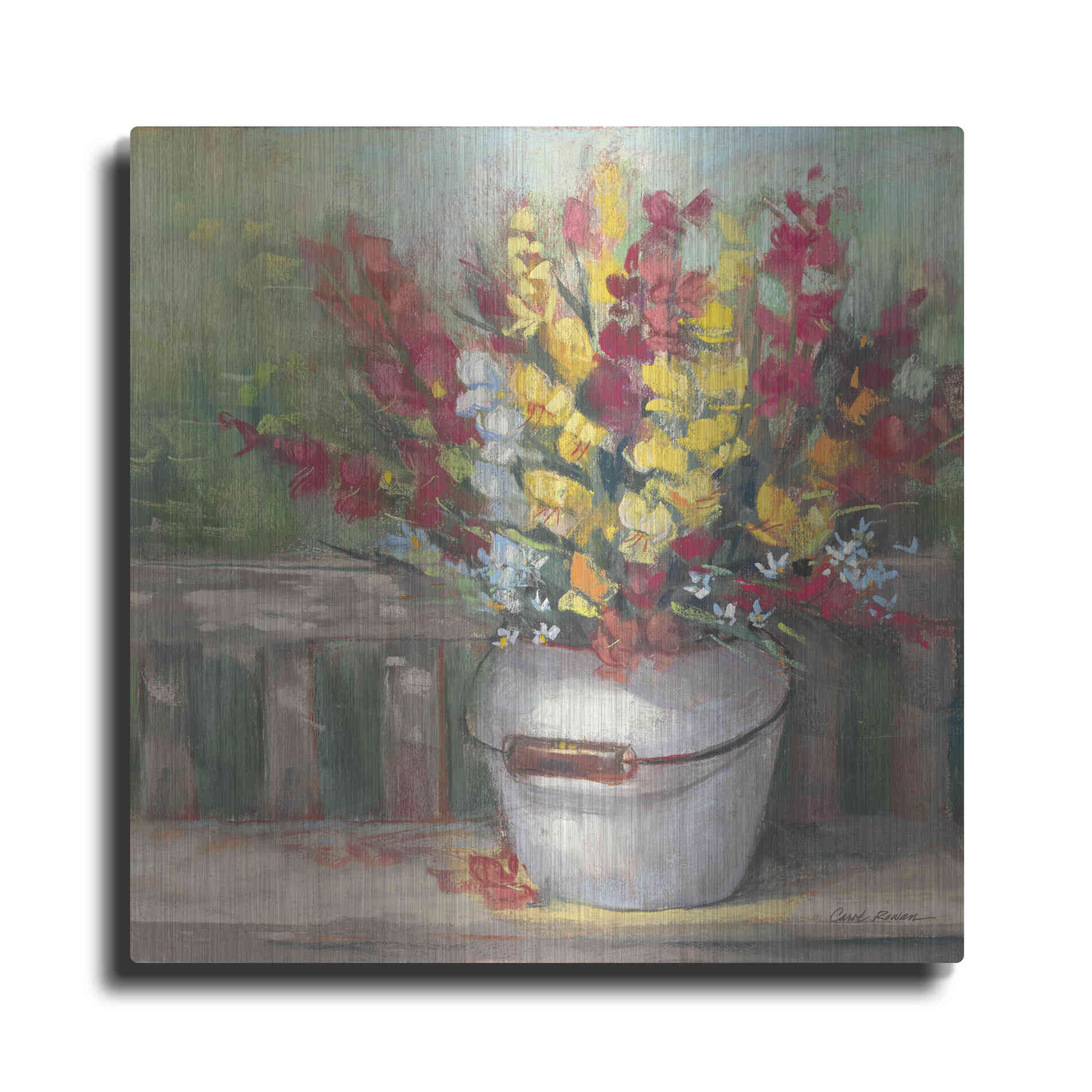 Luxe Metal Art 'Snapdragon Bouquet' by Carol Rowan, Metal Wall Art