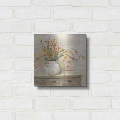 Luxe Metal Art 'Nancy Bittersweet Neutral Sq' by Carol Rowan, Metal Wall Art,12x12