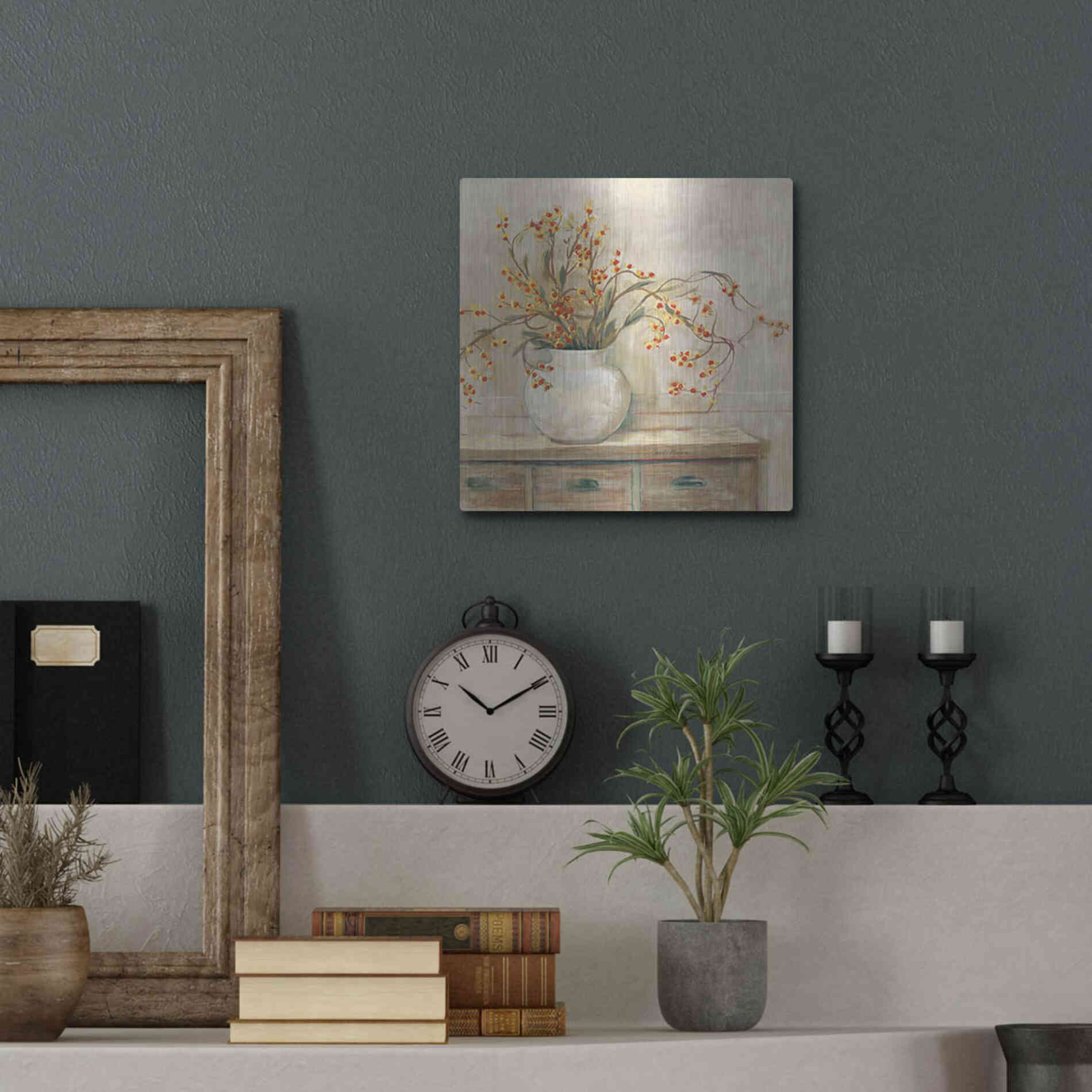Luxe Metal Art 'Nancy Bittersweet Neutral Sq' by Carol Rowan, Metal Wall Art,12x12
