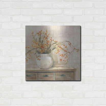Luxe Metal Art 'Nancy Bittersweet Neutral Sq' by Carol Rowan, Metal Wall Art,24x24