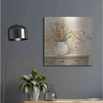 Luxe Metal Art 'Nancy Bittersweet Neutral Sq' by Carol Rowan, Metal Wall Art,24x24