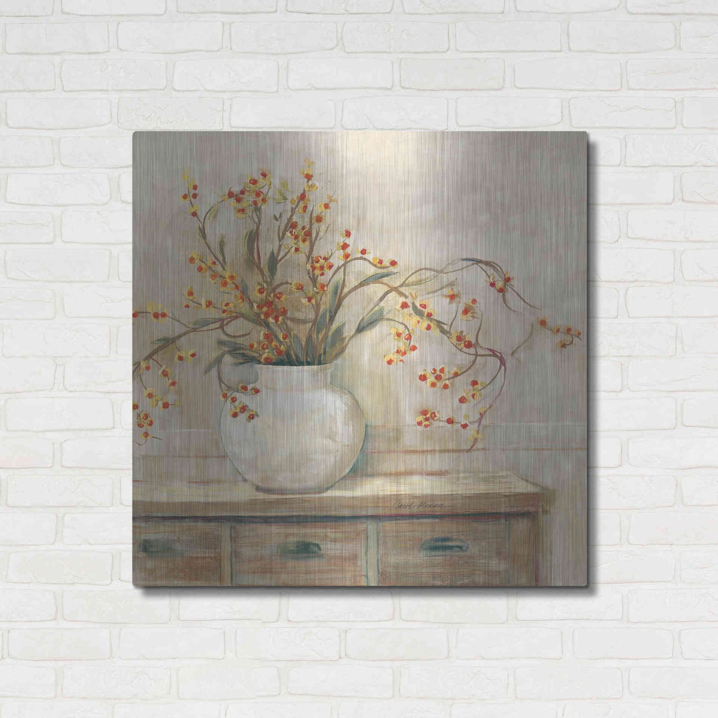 Luxe Metal Art 'Nancy Bittersweet Neutral Sq' by Carol Rowan, Metal Wall Art,36x36