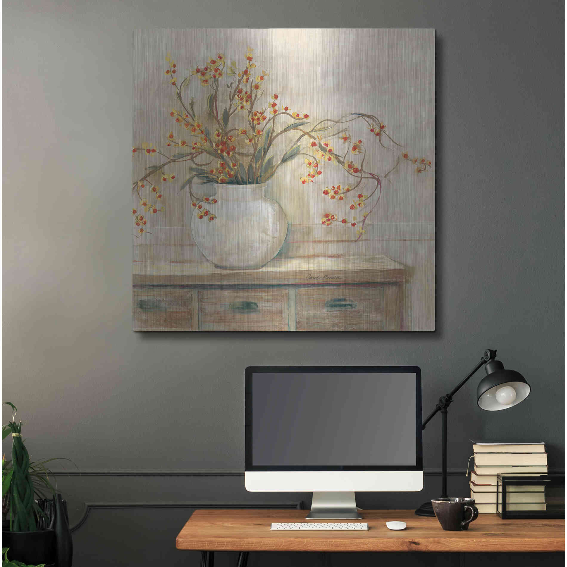 Luxe Metal Art 'Nancy Bittersweet Neutral Sq' by Carol Rowan, Metal Wall Art,36x36