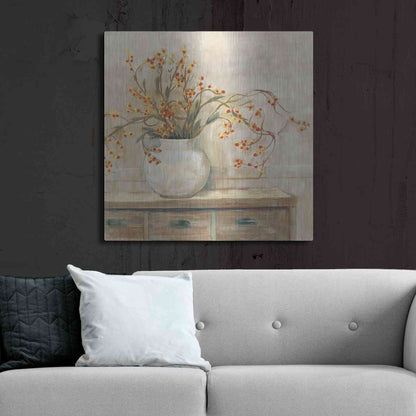 Luxe Metal Art 'Nancy Bittersweet Neutral Sq' by Carol Rowan, Metal Wall Art,36x36