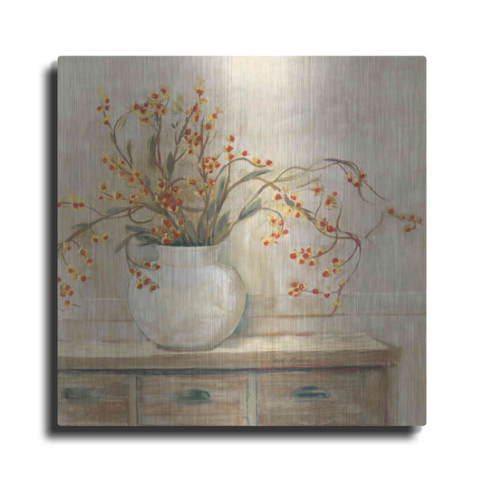 Luxe Metal Art 'Nancy Bittersweet Neutral Sq' by Carol Rowan, Metal Wall Art