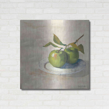 Luxe Metal Art 'Green Apple I Neutral' by Carol Rowan, Metal Wall Art,36x36