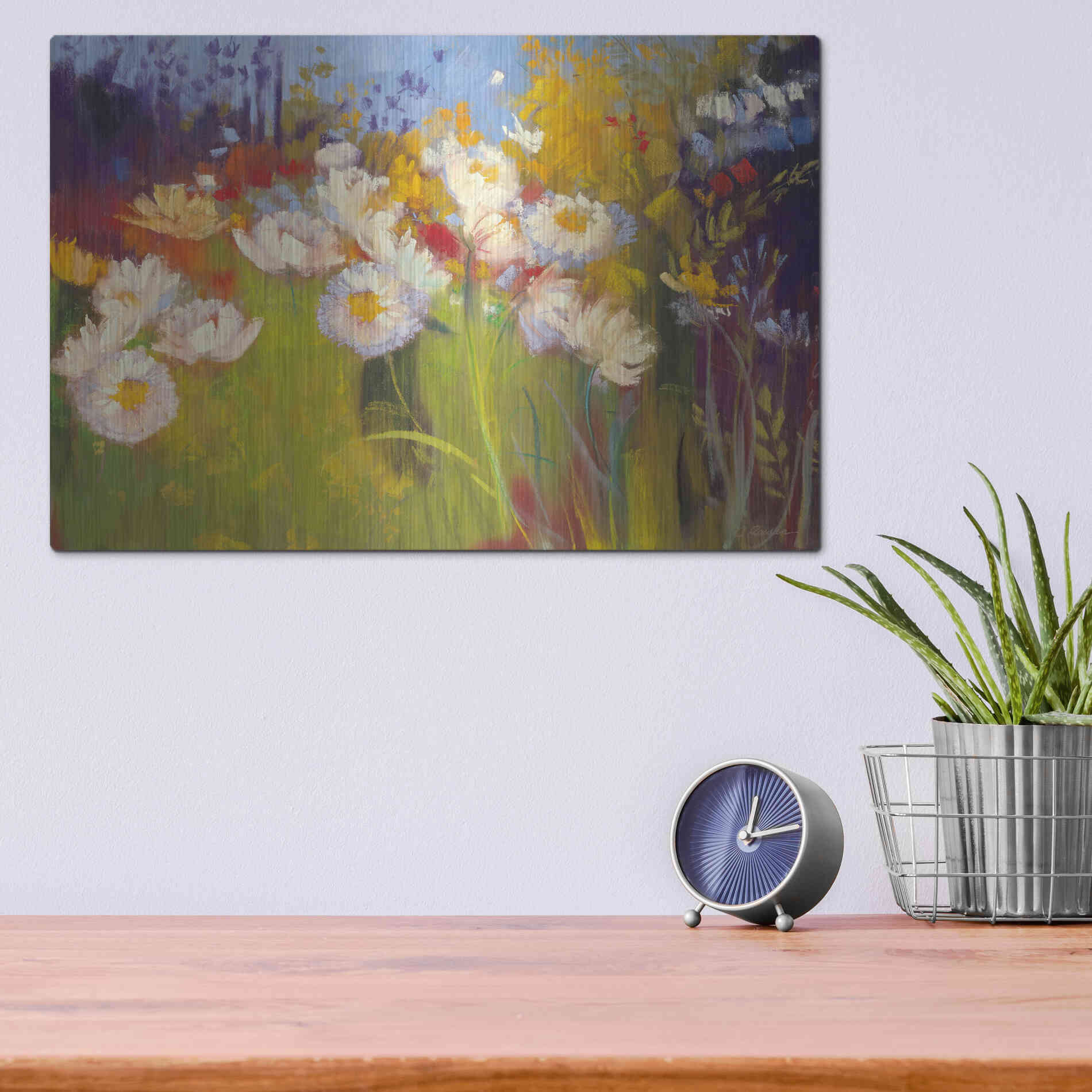 Luxe Metal Art 'Contemporary Meadow' by Carol Rowan, Metal Wall Art,16x12