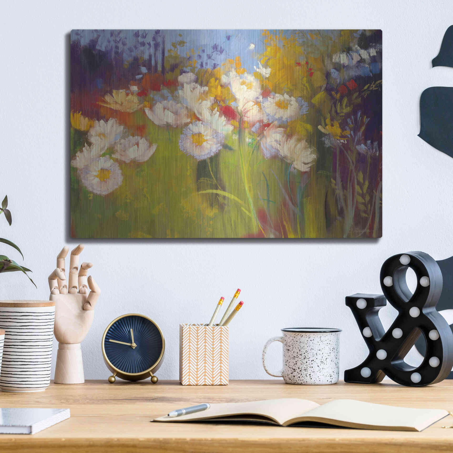 Luxe Metal Art 'Contemporary Meadow' by Carol Rowan, Metal Wall Art,16x12