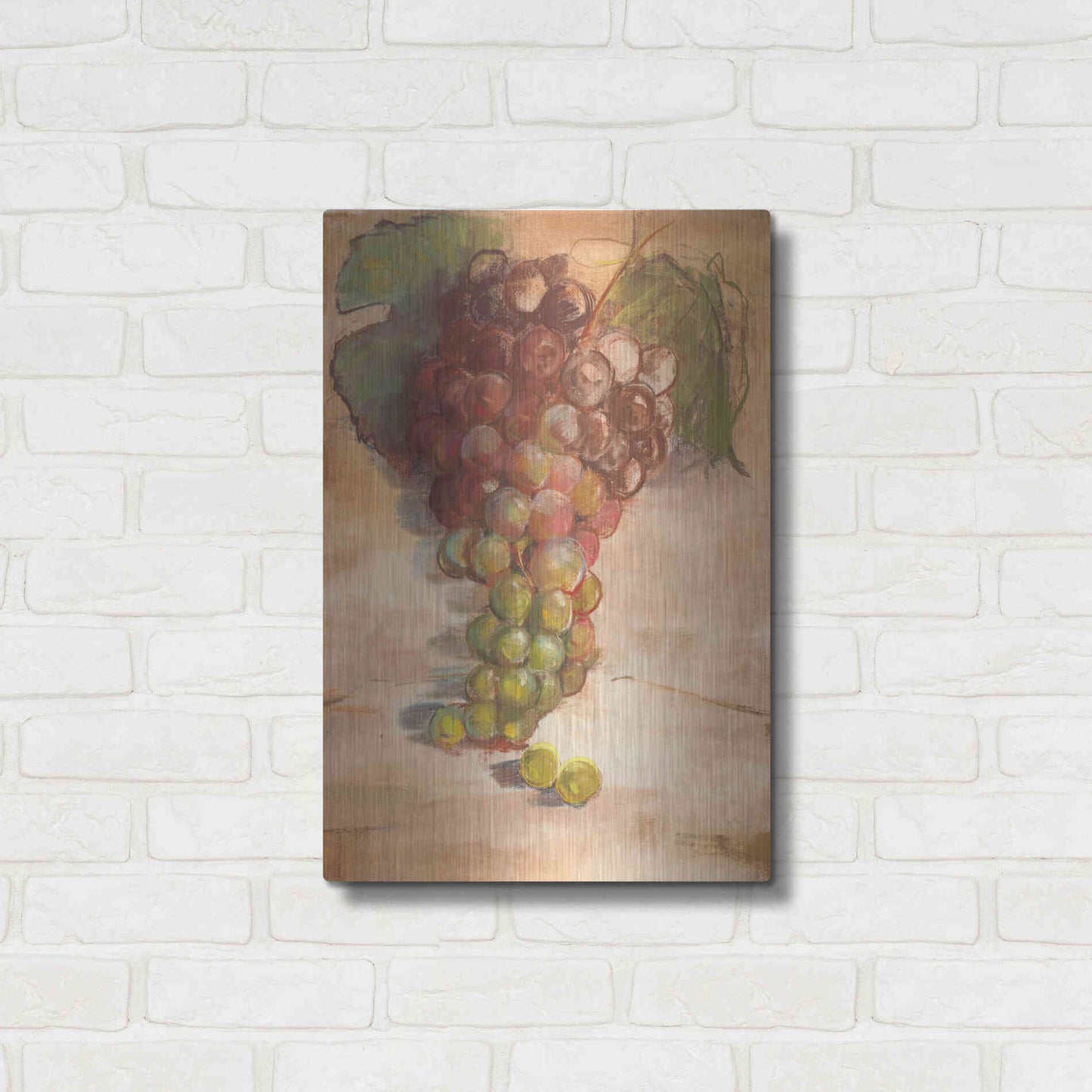 Luxe Metal Art 'Grape Harvest II No Label' by Carol Rowan, Metal Wall Art,16x24