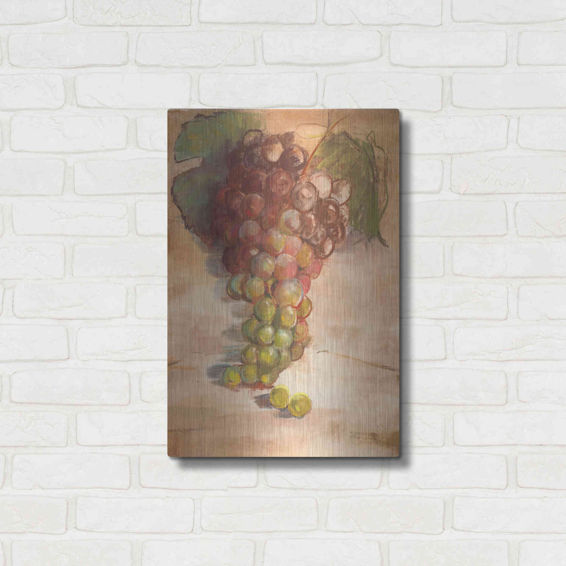 Luxe Metal Art 'Grape Harvest II No Label' by Carol Rowan, Metal Wall Art,16x24