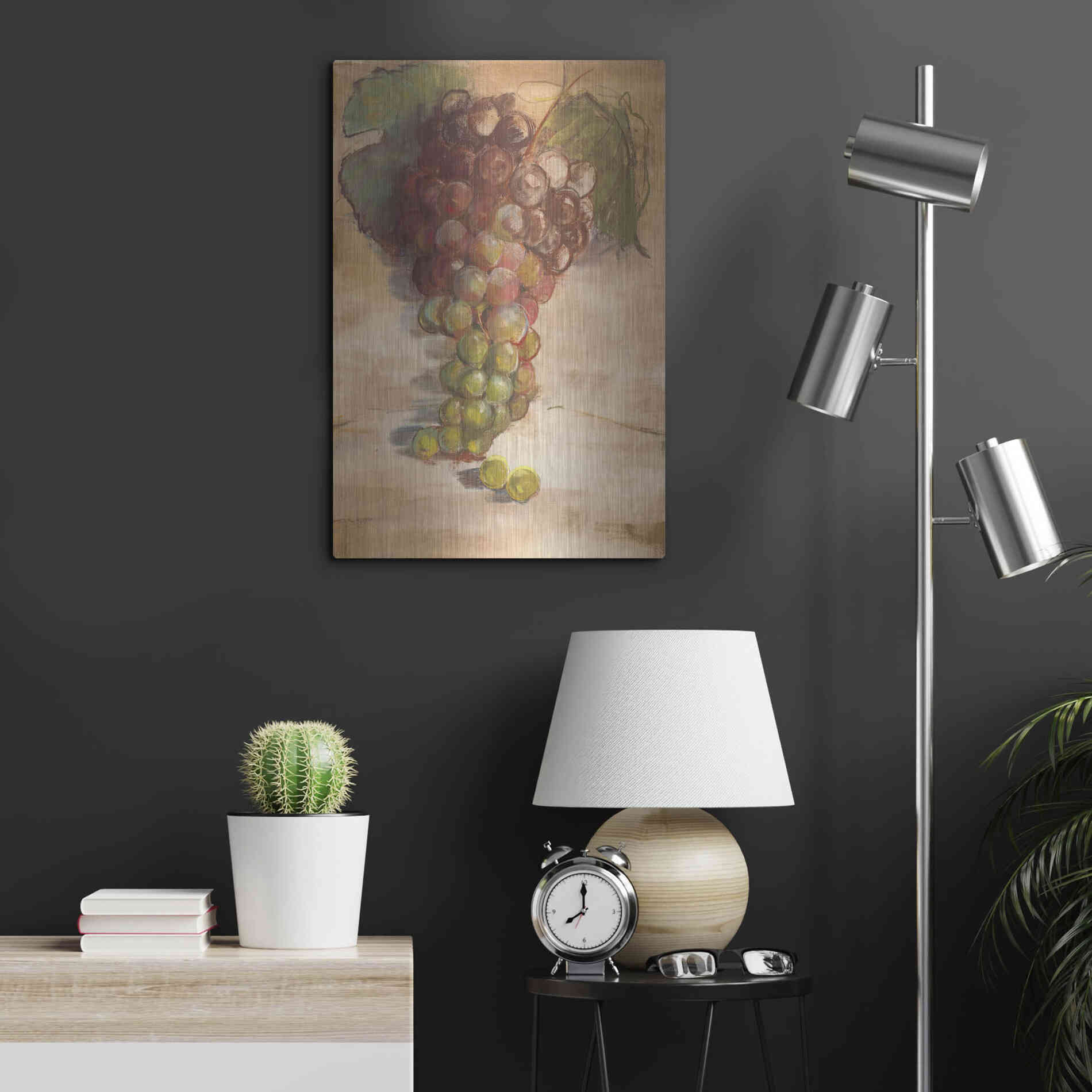 Luxe Metal Art 'Grape Harvest II No Label' by Carol Rowan, Metal Wall Art,16x24