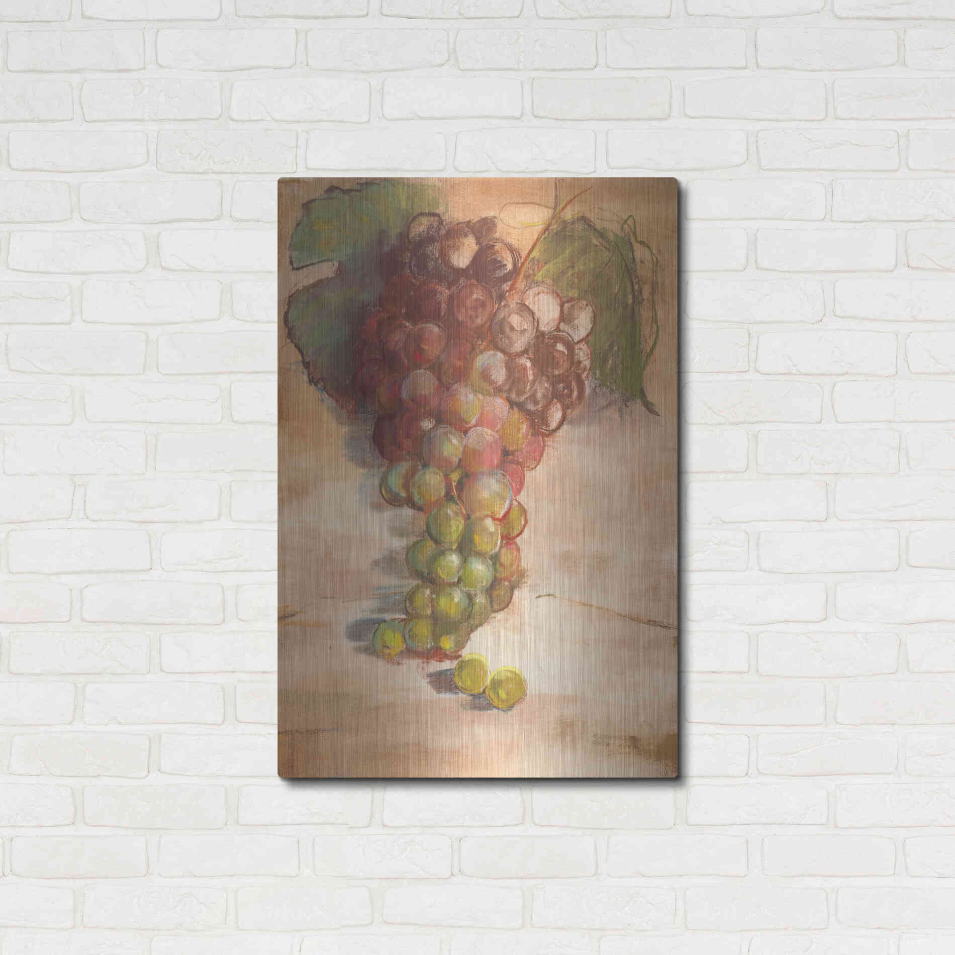 Luxe Metal Art 'Grape Harvest II No Label' by Carol Rowan, Metal Wall Art,24x36