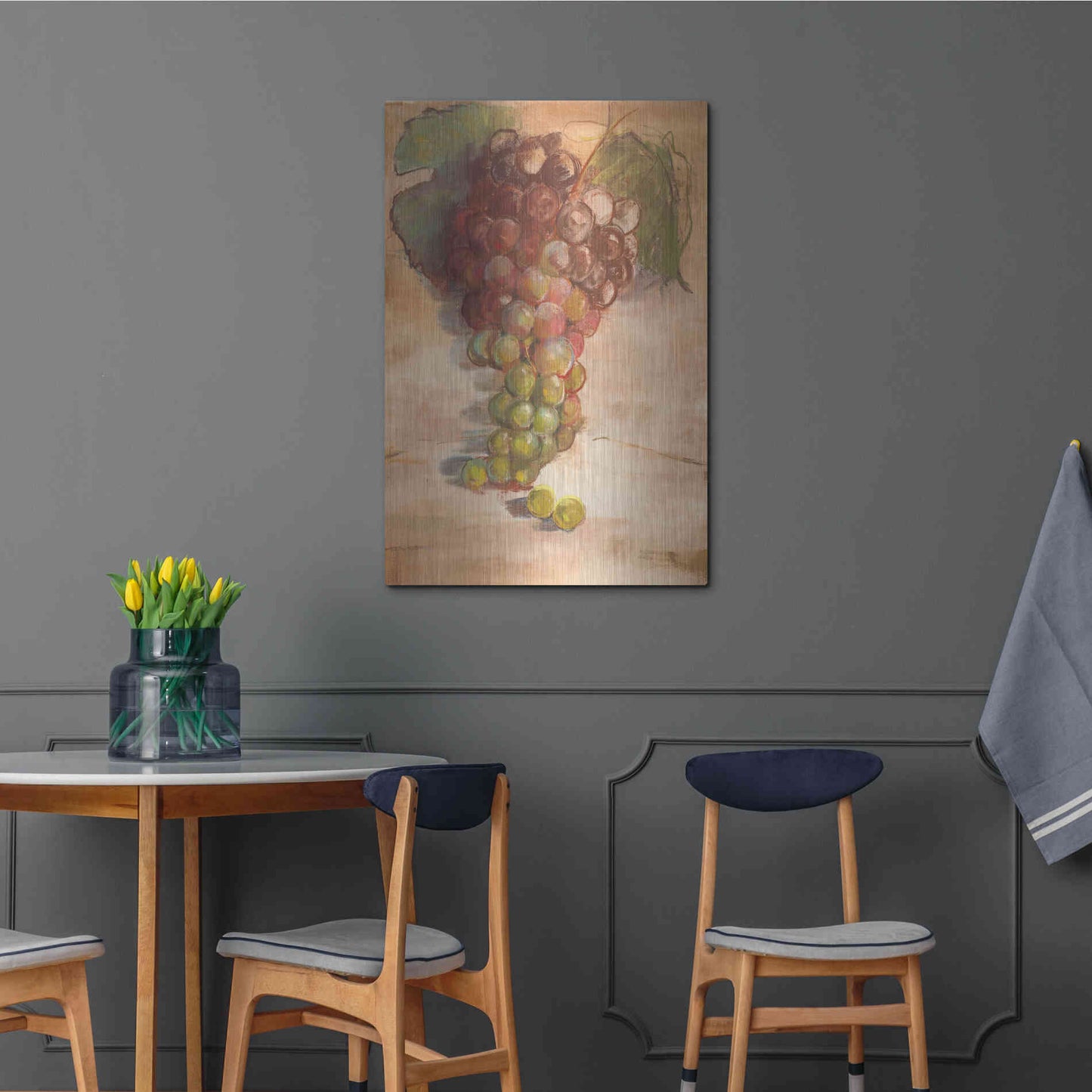 Luxe Metal Art 'Grape Harvest II No Label' by Carol Rowan, Metal Wall Art,24x36