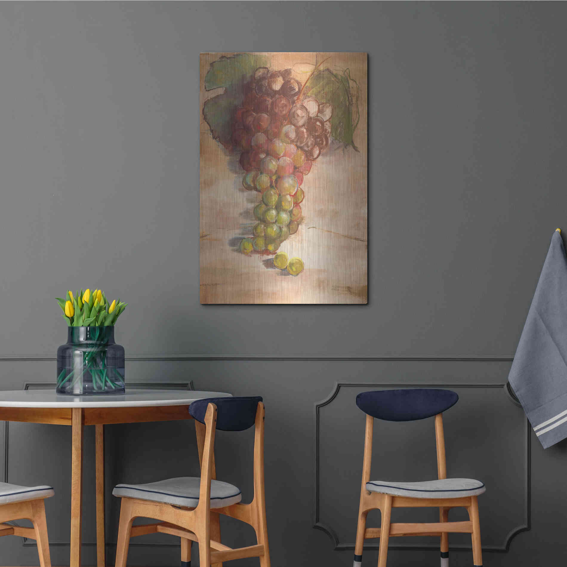 Luxe Metal Art 'Grape Harvest II No Label' by Carol Rowan, Metal Wall Art,24x36