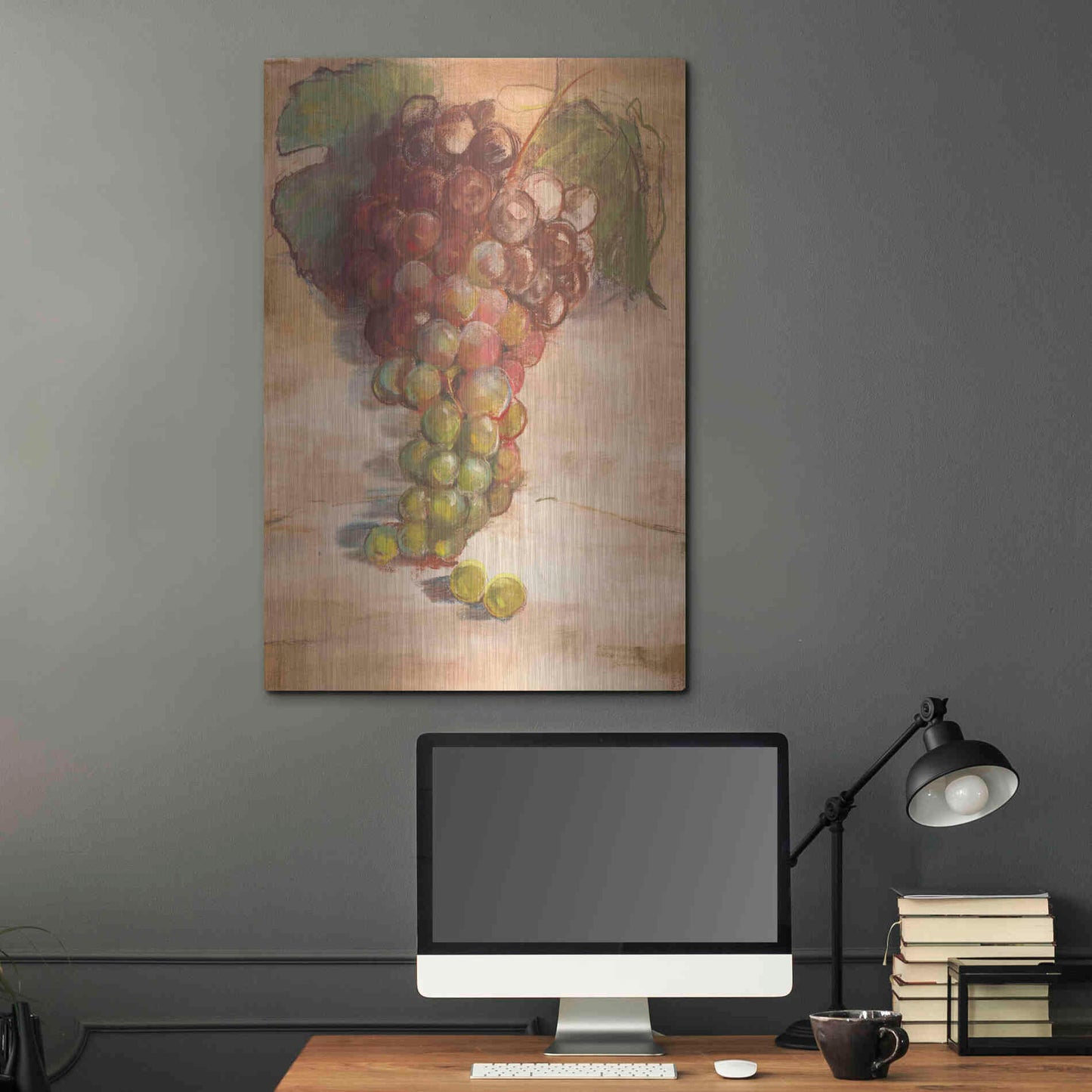 Luxe Metal Art 'Grape Harvest II No Label' by Carol Rowan, Metal Wall Art,24x36