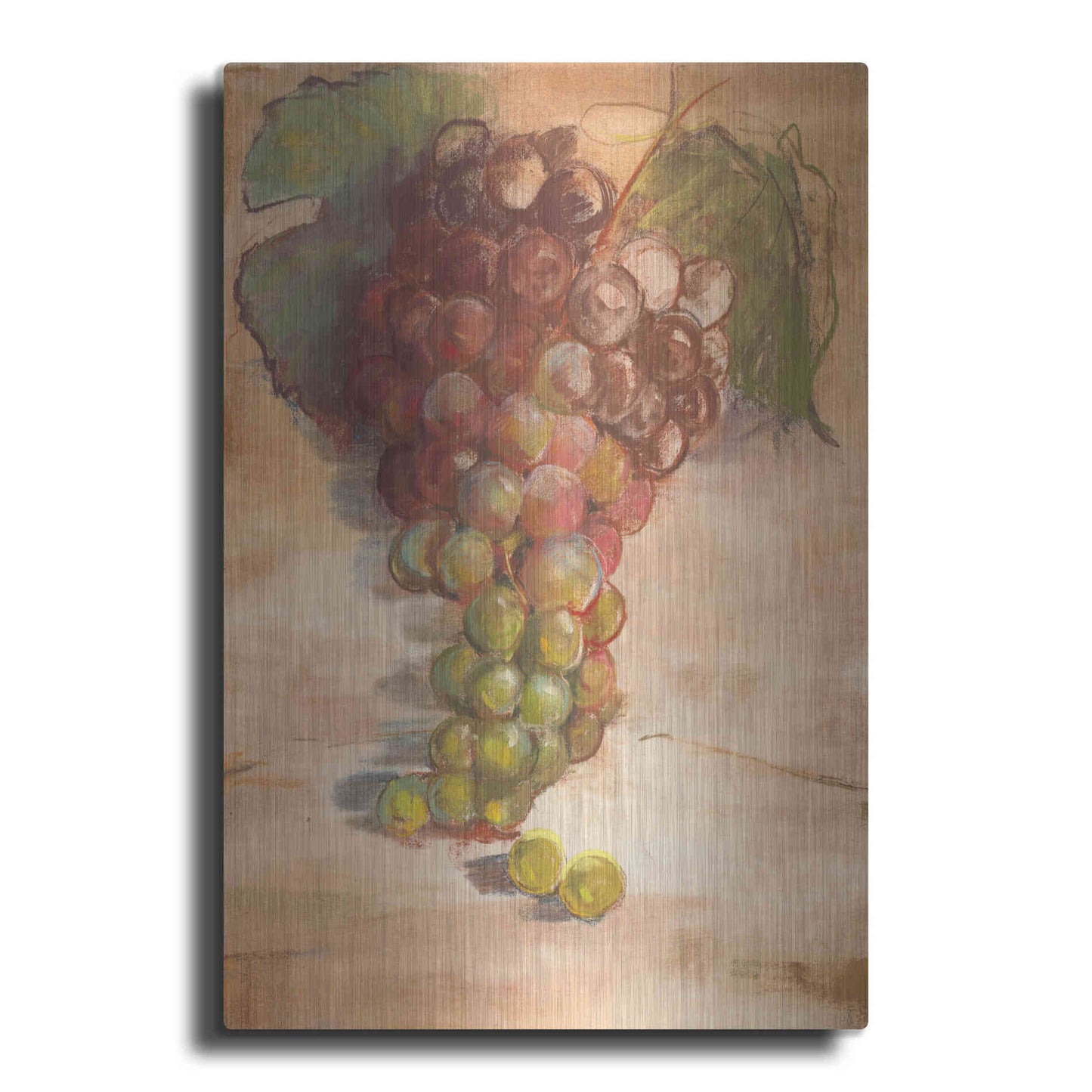 Luxe Metal Art 'Grape Harvest II No Label' by Carol Rowan, Metal Wall Art