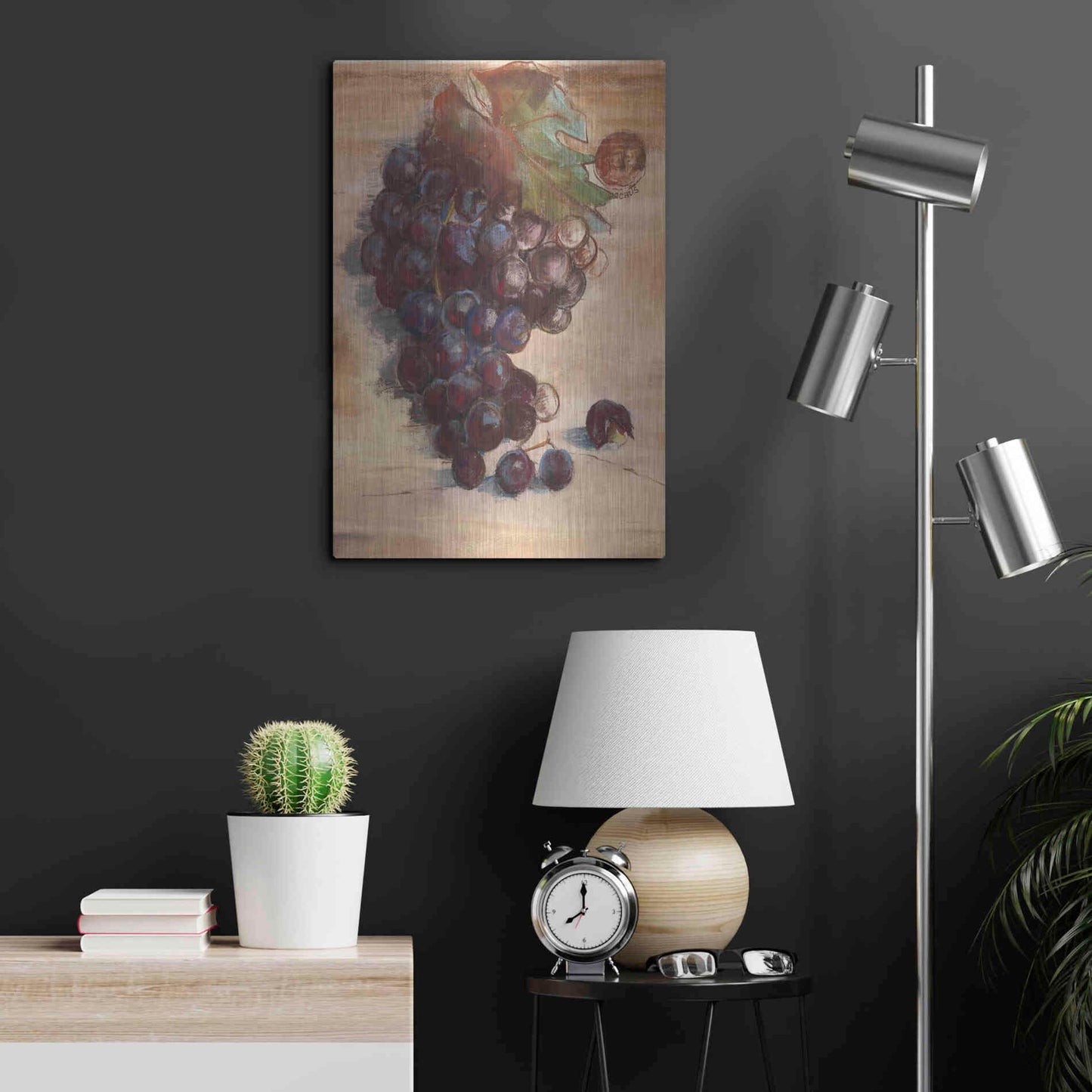 Luxe Metal Art 'Grape Harvest III No Label' by Carol Rowan, Metal Wall Art,16x24