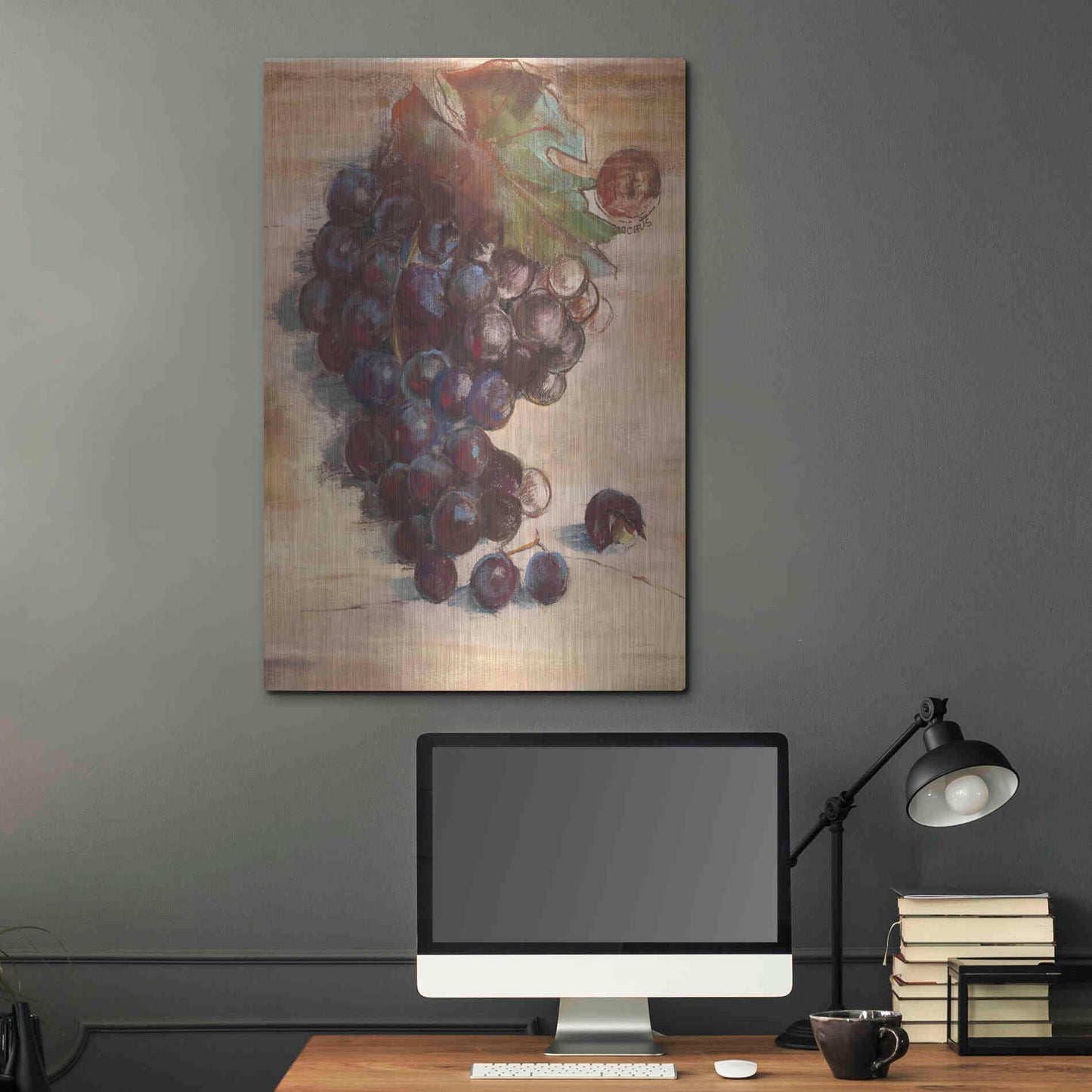 Luxe Metal Art 'Grape Harvest III No Label' by Carol Rowan, Metal Wall Art,24x36