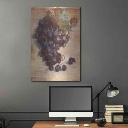 Luxe Metal Art 'Grape Harvest III No Label' by Carol Rowan, Metal Wall Art,24x36