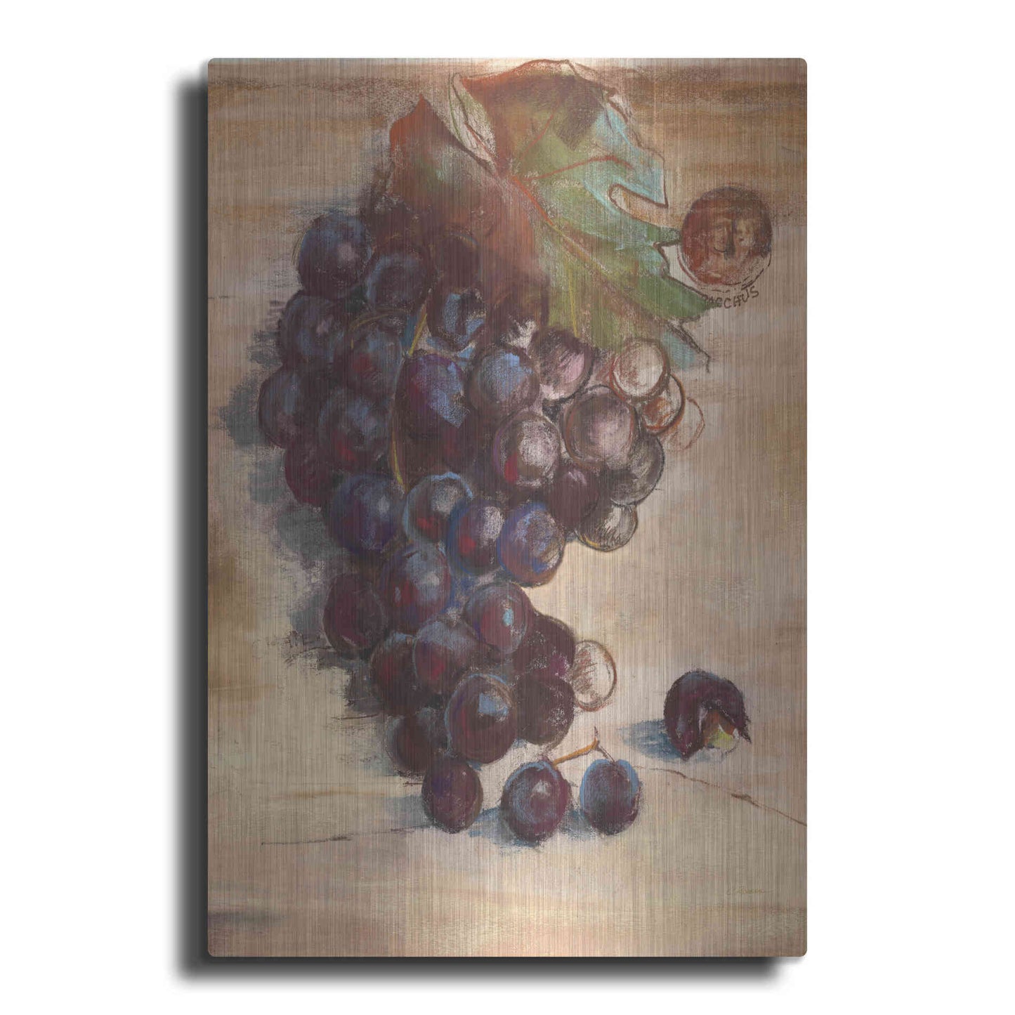 Luxe Metal Art 'Grape Harvest III No Label' by Carol Rowan, Metal Wall Art