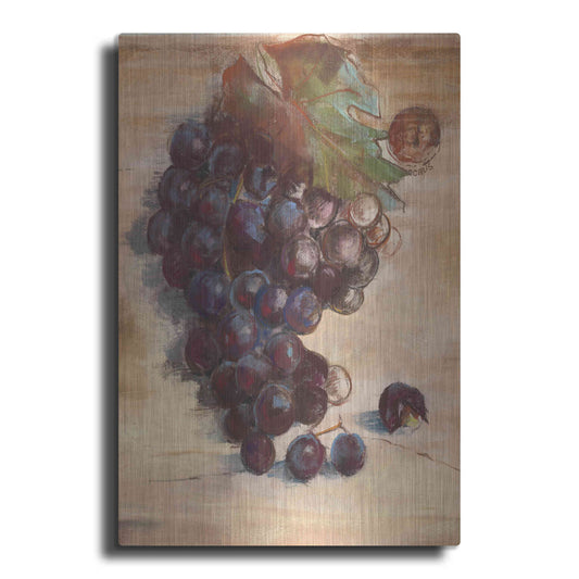 Luxe Metal Art 'Grape Harvest III No Label' by Carol Rowan, Metal Wall Art