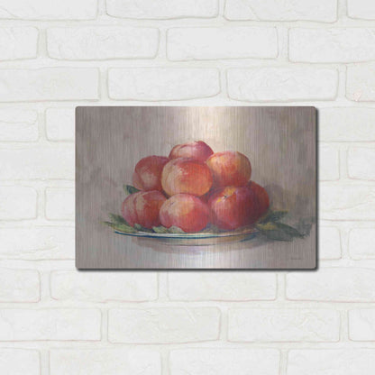 Luxe Metal Art 'Ripe Peaches' by Carol Rowan, Metal Wall Art,16x12