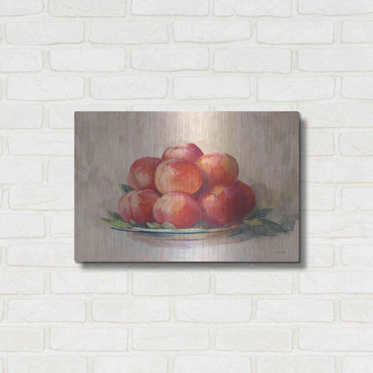 Luxe Metal Art 'Ripe Peaches' by Carol Rowan, Metal Wall Art,24x16