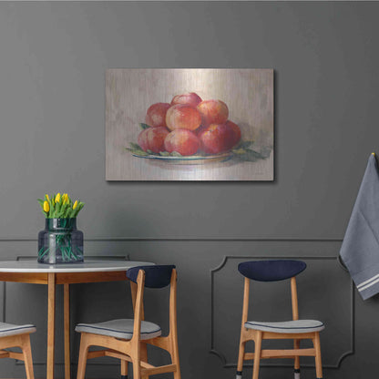 Luxe Metal Art 'Ripe Peaches' by Carol Rowan, Metal Wall Art,36x24