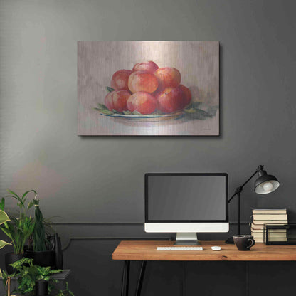 Luxe Metal Art 'Ripe Peaches' by Carol Rowan, Metal Wall Art,36x24