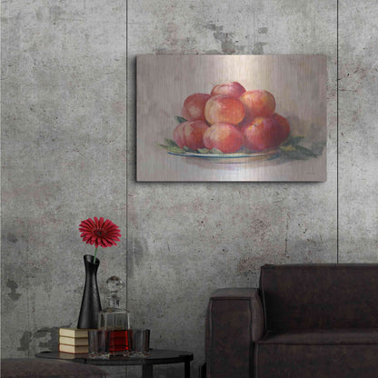 Luxe Metal Art 'Ripe Peaches' by Carol Rowan, Metal Wall Art,36x24