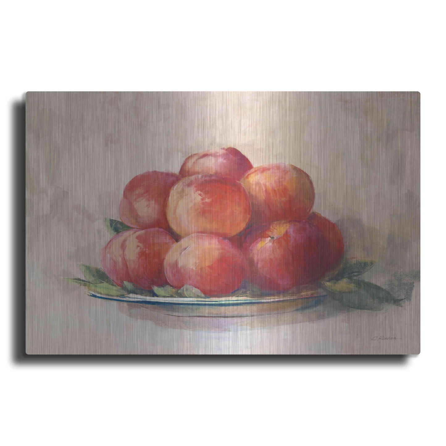 Luxe Metal Art 'Ripe Peaches' by Carol Rowan, Metal Wall Art