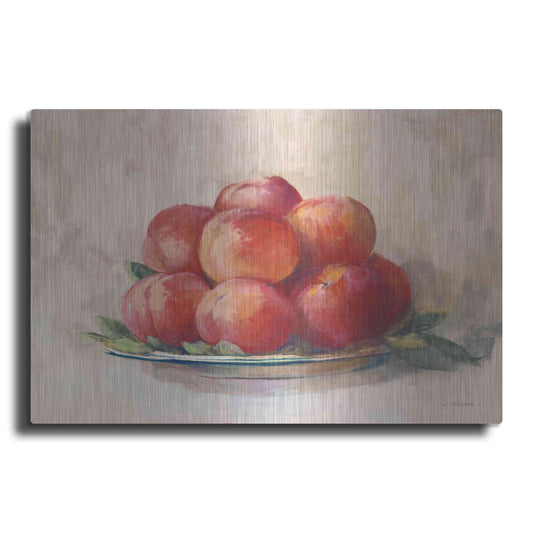 Luxe Metal Art 'Ripe Peaches' by Carol Rowan, Metal Wall Art