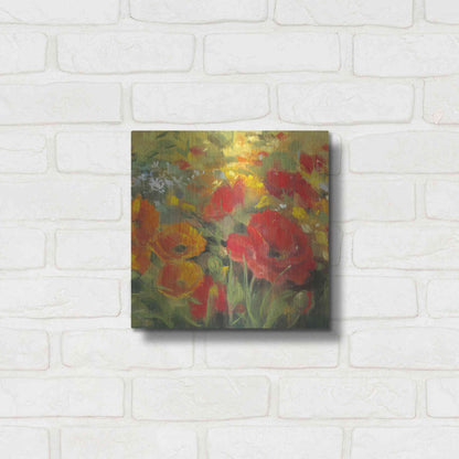 Luxe Metal Art 'Oriental Poppy Field I' by Carol Rowan, Metal Wall Art,12x12