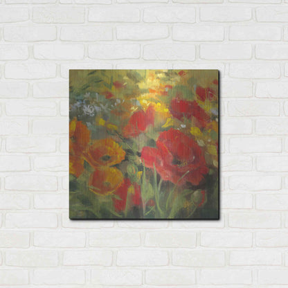 Luxe Metal Art 'Oriental Poppy Field I' by Carol Rowan, Metal Wall Art,24x24