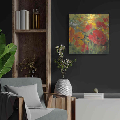 Luxe Metal Art 'Oriental Poppy Field I' by Carol Rowan, Metal Wall Art,24x24