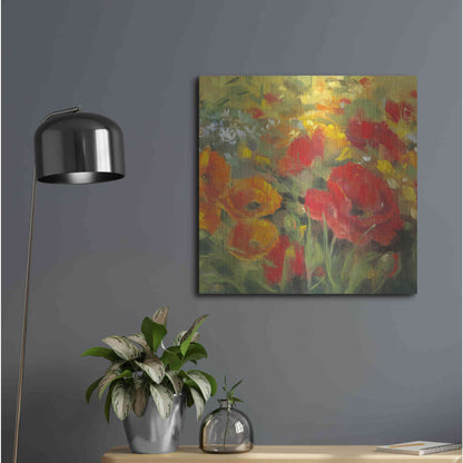 Luxe Metal Art 'Oriental Poppy Field I' by Carol Rowan, Metal Wall Art,24x24