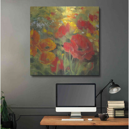 Luxe Metal Art 'Oriental Poppy Field I' by Carol Rowan, Metal Wall Art,36x36