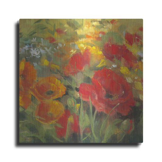 Luxe Metal Art 'Oriental Poppy Field I' by Carol Rowan, Metal Wall Art