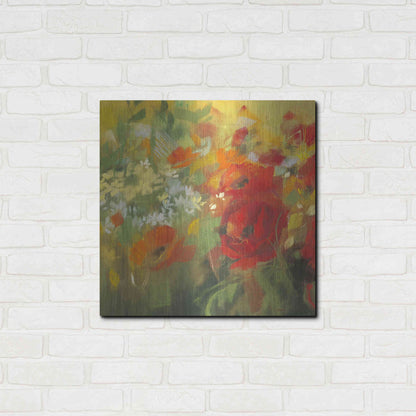 Luxe Metal Art 'Oriental Poppy Field II' by Carol Rowan, Metal Wall Art,24x24